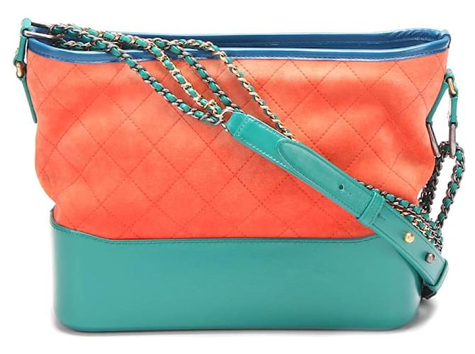 Bolso de hombro Chanel Colorblock Gabrielle Naranja Becerro  ref.739049