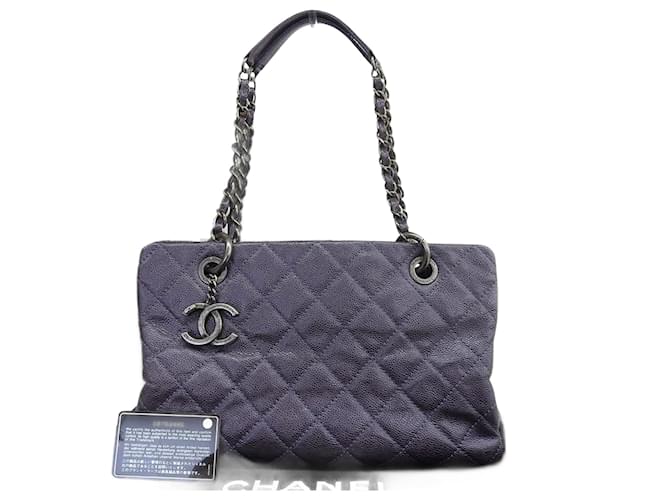Chanel Matelassé Purple Leather  ref.739382
