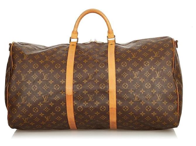 Louis Vuitton Monogram Keepall 60 Brown Cloth  ref.739795