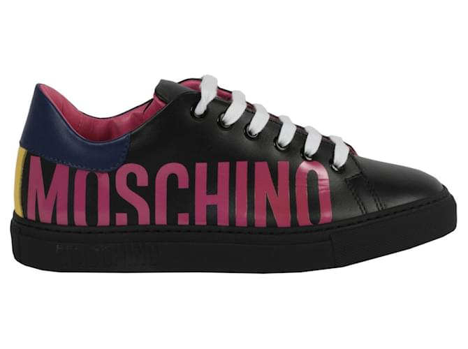 Moschino Logo-Printed Sneakers Multiple colors Leather  ref.739924