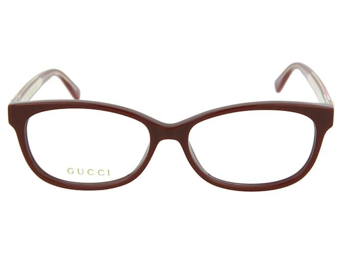 Montures Optiques Gucci Carré/Rectangle Acetate Fibre de cellulose Rouge  ref.739967
