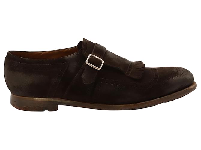 Church's Shanghai Monk Shoes in Brown Suede   ref.740015