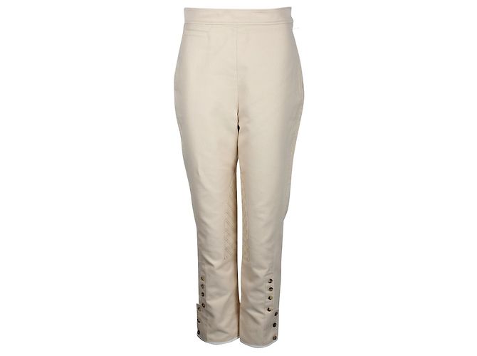 Hermès Pantalones de Montar con Cierre de Broche Lateral Marrón Claro Castaño