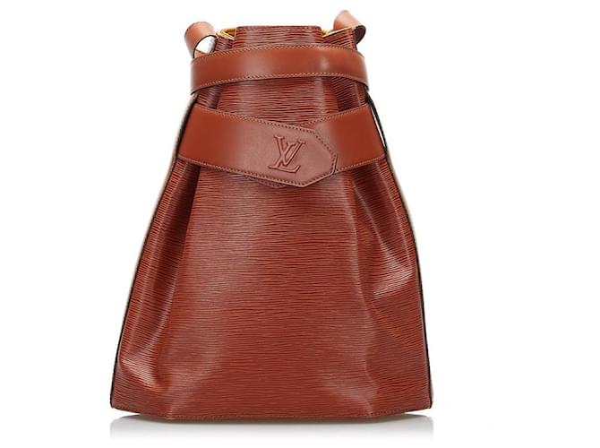 Brown Louis Vuitton Epi Sac dEpaule Bucket Bag