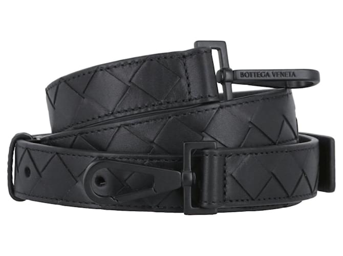 Bottega Veneta Leather Detachable Shoulder Strap Black  ref.740370