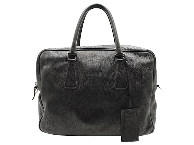 Prada Black Leather Travel Briefcase  ref.740404