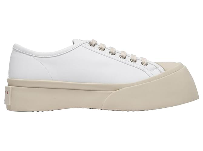 Laced Up Pablo Sneakers - Marni - Lily White - Leather Pony-style calfskin  ref.740548