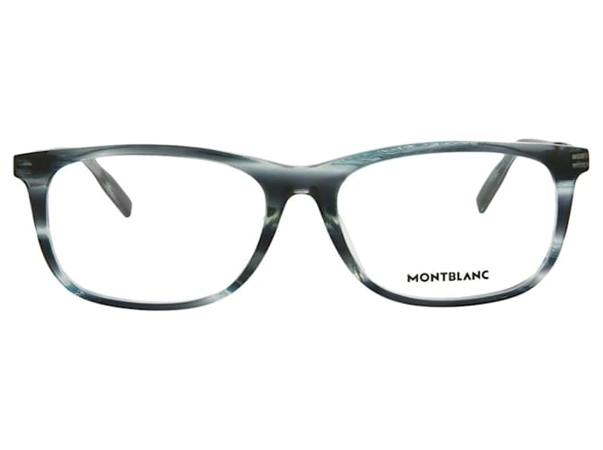 Montblanc Square-Frame Acetat Optische Rahmen Blau  ref.740674