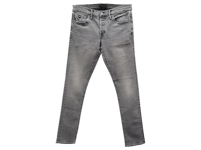 Tom Ford Slim Fit Jeans in Grey Cotton Denim  - Joli Closet