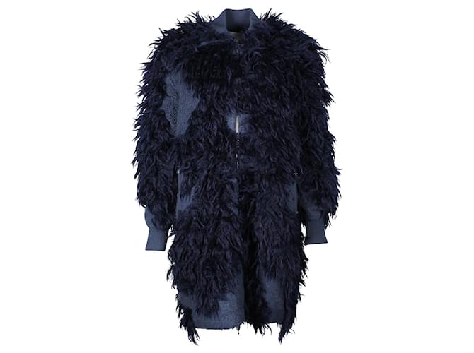 3.1 Phillip Lim Dark Blue Faux Fur Boucle Jacket  ref.741065