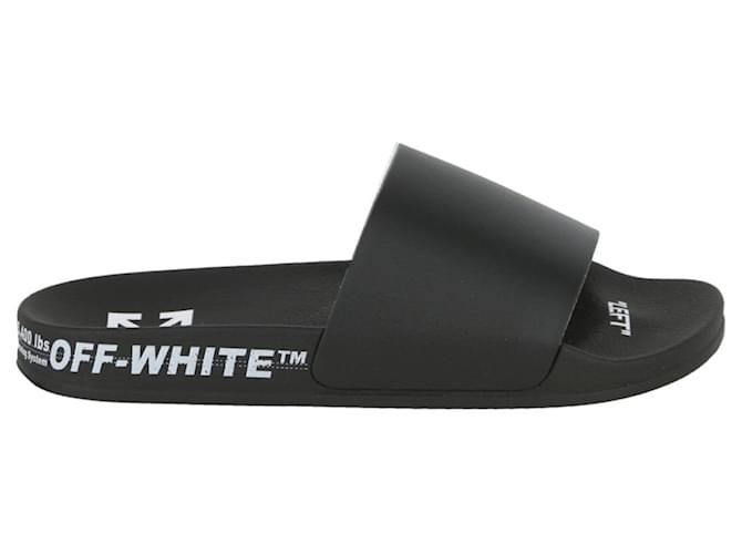 Off White Claquettes de ceinture industrielles blanc cassé Noir  ref.741095
