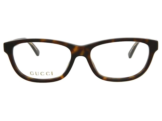 Marcos ópticos cuadrados / rectangulares de Gucci Castaño Acetato Fibra de celulosa  ref.741216