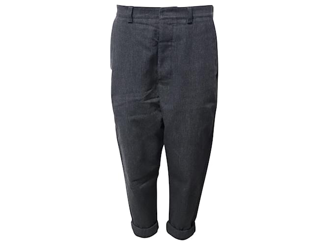 Ami Paris Oversized Chino Trousers in Grey Wool  ref.741221