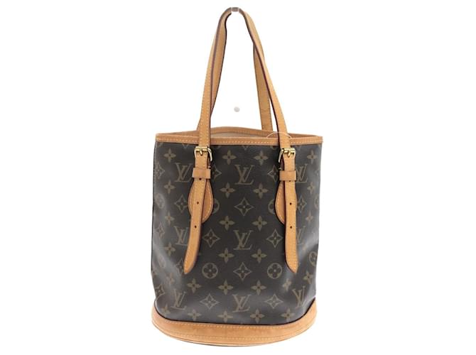 Louis Vuitton Bucket PM Castaño Lienzo  ref.741652