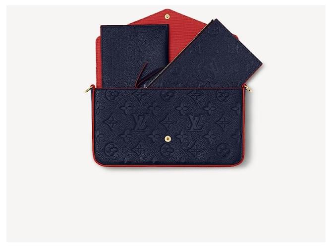 Louis Vuitton LV Felicie Pochette Marine Rouge Blu Pelle  ref.741801