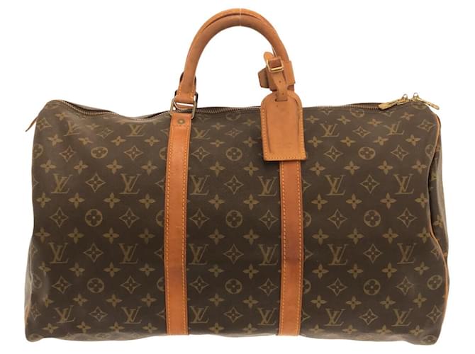 Louis Vuitton Keepall 50 Brown Cloth  ref.741851