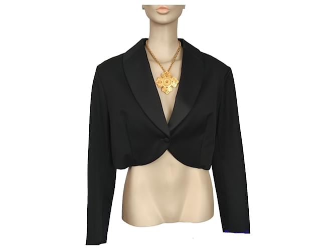 Yves Saint Laurent Vestes Laine Noir  ref.682593