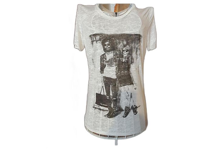 T-shirt The Kooples Skeleton Couples Branco