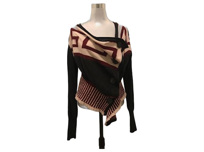Vivienne Westwood Knitwear Black Cream Dark red Cotton Acrylic  ref.738054