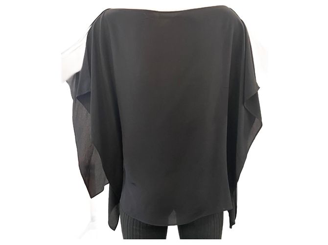 Autre Marque Top in seta nero