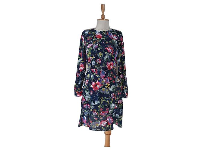 J.Crew Blumenkleid aus Polyester Mehrfarben