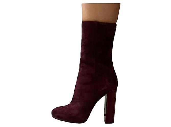 Dsquared2 Ankle Boots Dark red Deerskin  ref.738326