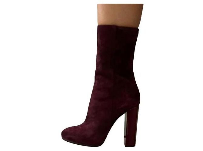 Dsquared2 Ankle Boots Dark Red Deerskin 38
