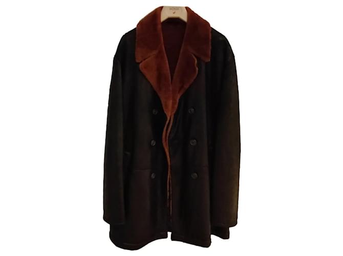 Hugo Boss leather jacket Brown Black Lambskin  ref.739234