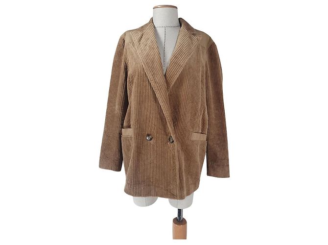 Ganni Cord-Blazer Hellbraun