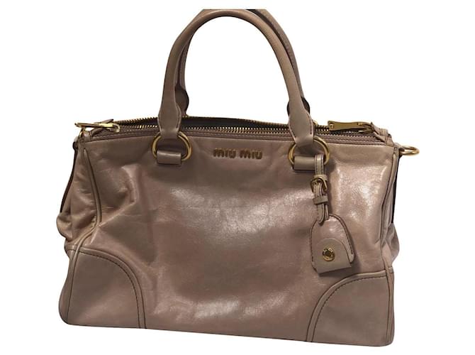 Miu Miu Handbags Beige Leather  ref.739557