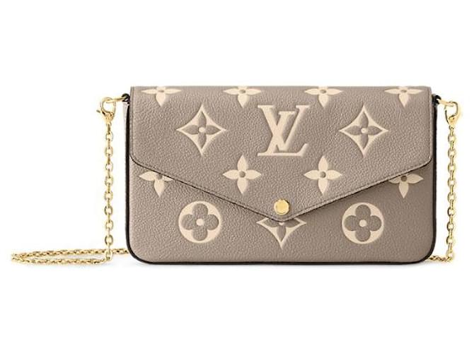 Louis Vuitton Felicie Pochette Monogram Empreinte Cream in Leather
