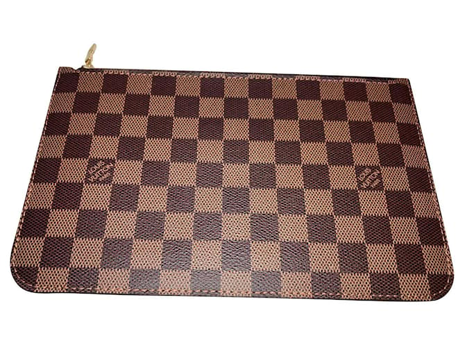 Neverfull Louis Vuitton Clutch bags Brown Leather  ref.741825