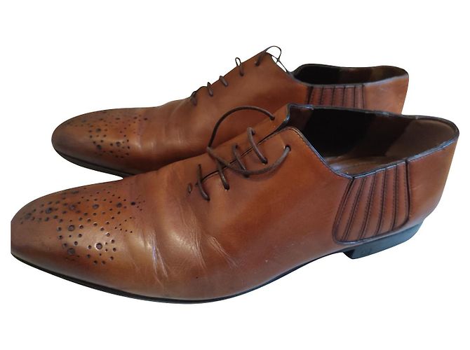 Louis Vuitton Schnürschuhe Leder Hellbraun