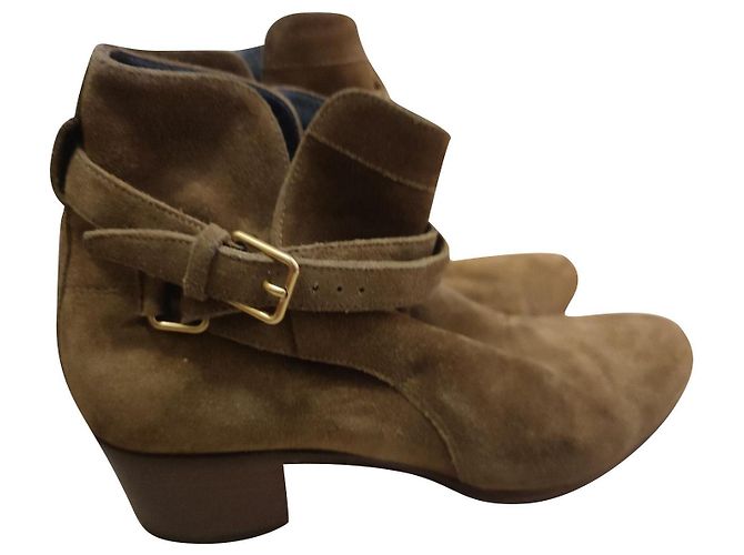 Bottes Saint Laurent en daim caramel