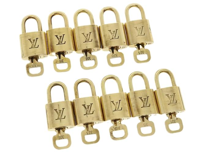 cadenas Louis Vuitton 10Set Cadenas Gold Tone LV Auth 32412 Métal  ref.742504