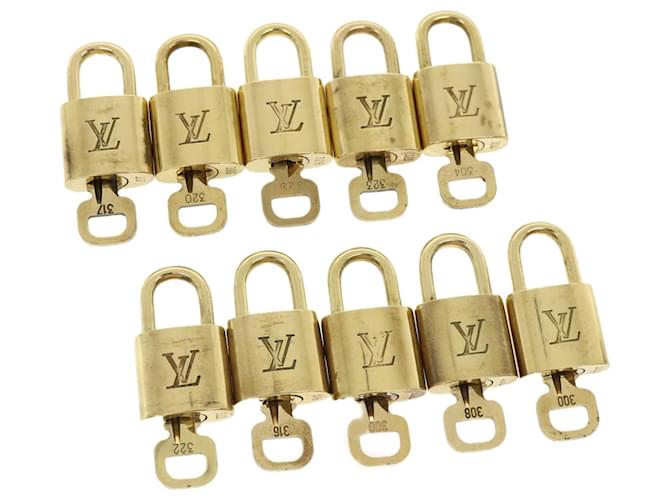 cadenas Louis Vuitton 10Set Cadenas Gold Tone LV Auth 32413 Métal  ref.742505