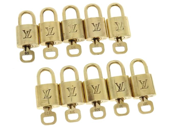 cadenas Louis Vuitton 10Set Cadenas Gold Tone LV Auth 32414 Métal  ref.742506