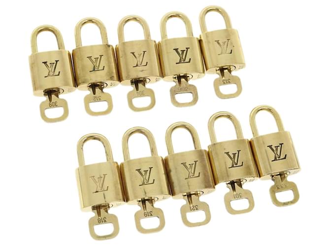 Louis Vuitton Vorhängeschloss 10Set Gold Tone LV Auth 32415 Metall  ref.742507