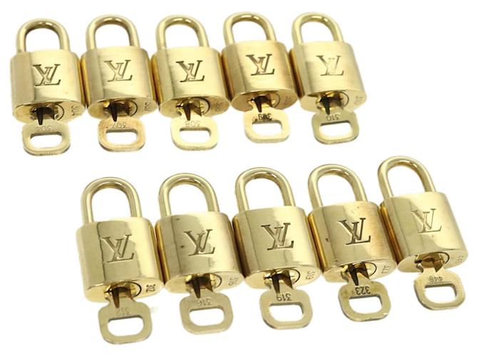 cadenas Louis Vuitton 10Set Cadenas Gold Tone LV Auth 32482 Métal  ref.742508