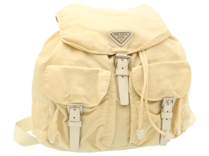 PRADA Backpack Nylon Cream Auth ar6055  ref.742538