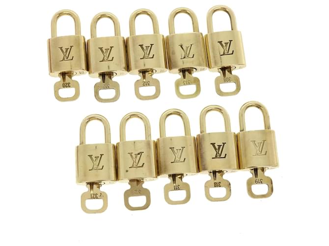 Louis Vuitton padlock 10set Padlock Gold Tone LV Auth 33140 Metal