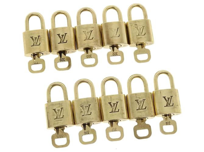 Louis Vuitton padlock 10Set Gold Tone LV Auth 32702 Metal  ref.742828