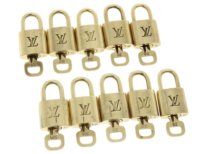 Louis Vuitton padlock 10Set Gold Tone LV Auth 32699 Metal  ref.742831