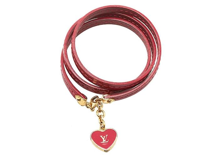 louis vuitton Leather Commit Bracelet red Pony-style calfskin  ref.743260