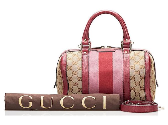 Gucci Vintage Gucci GG Supreme Coated Canvas Boston Bag