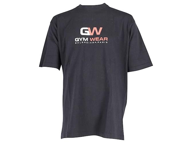 Balenciaga Gym Wear Camiseta oversized em algodão preto  ref.743304