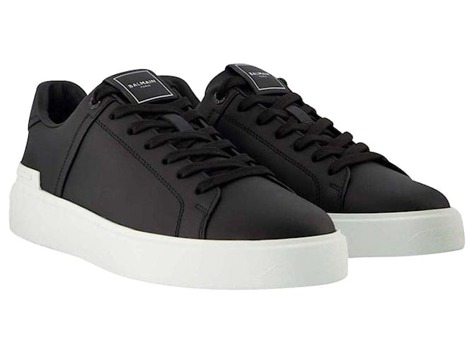 B Court Sneakers - Balmain - Black/White - Leather Multiple colors  ref.743354