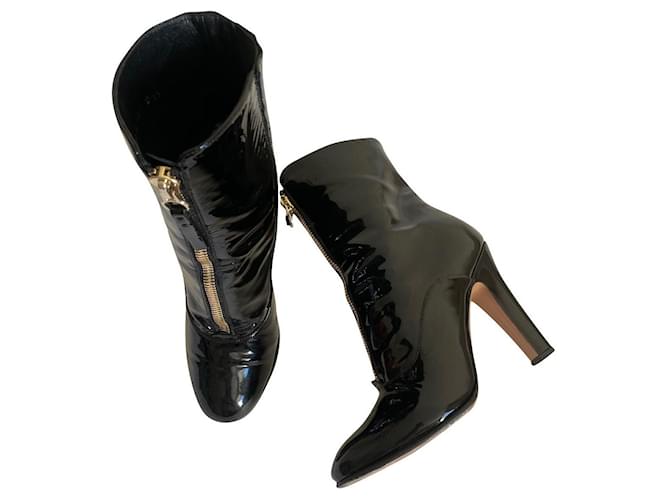 Valentino Ankle Boots Black Patent leather  ref.743494