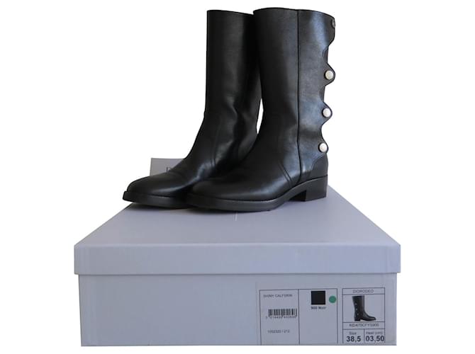 Christian Dior DIOR DIORODEO runway BOOTS size. 38,5  black with box and dustbag, NP 1400€ Leather  ref.743540