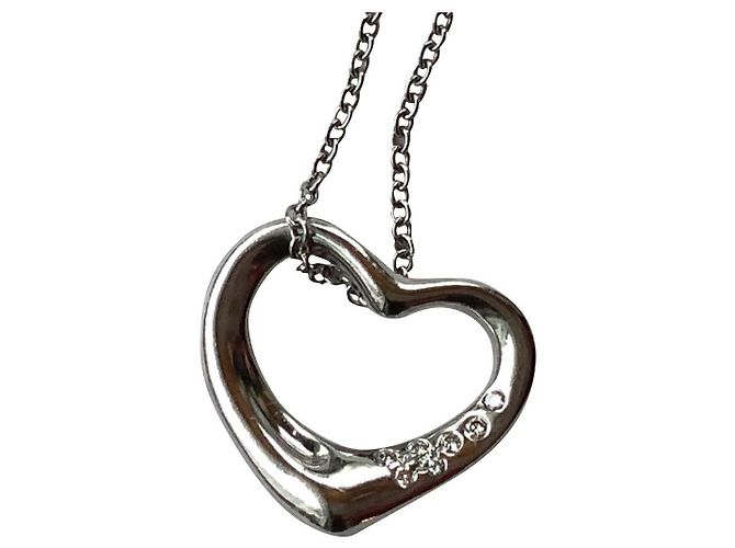 Tiffany & Co Platine Elsa Perretti Open Heart Argenté